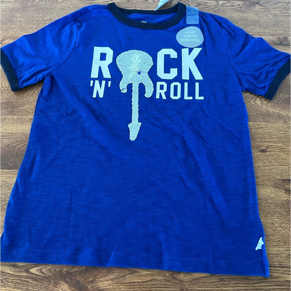 Boys size medium Gap Kids NWT Rock and Roll Flip shirt
